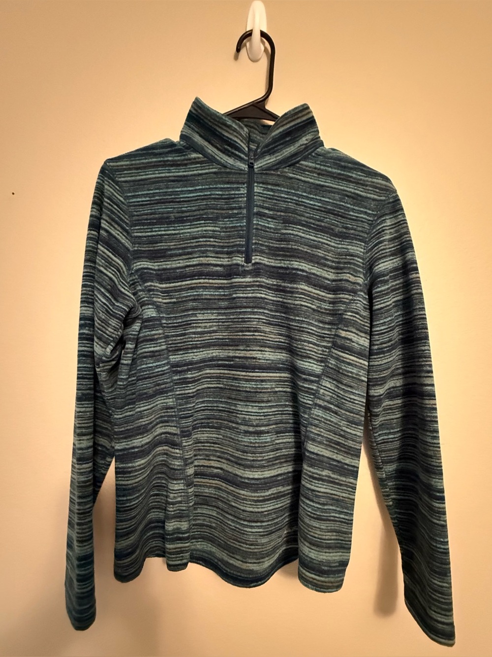 Eddie Bauer Teal & Navy Striped Half-Zip Pullover